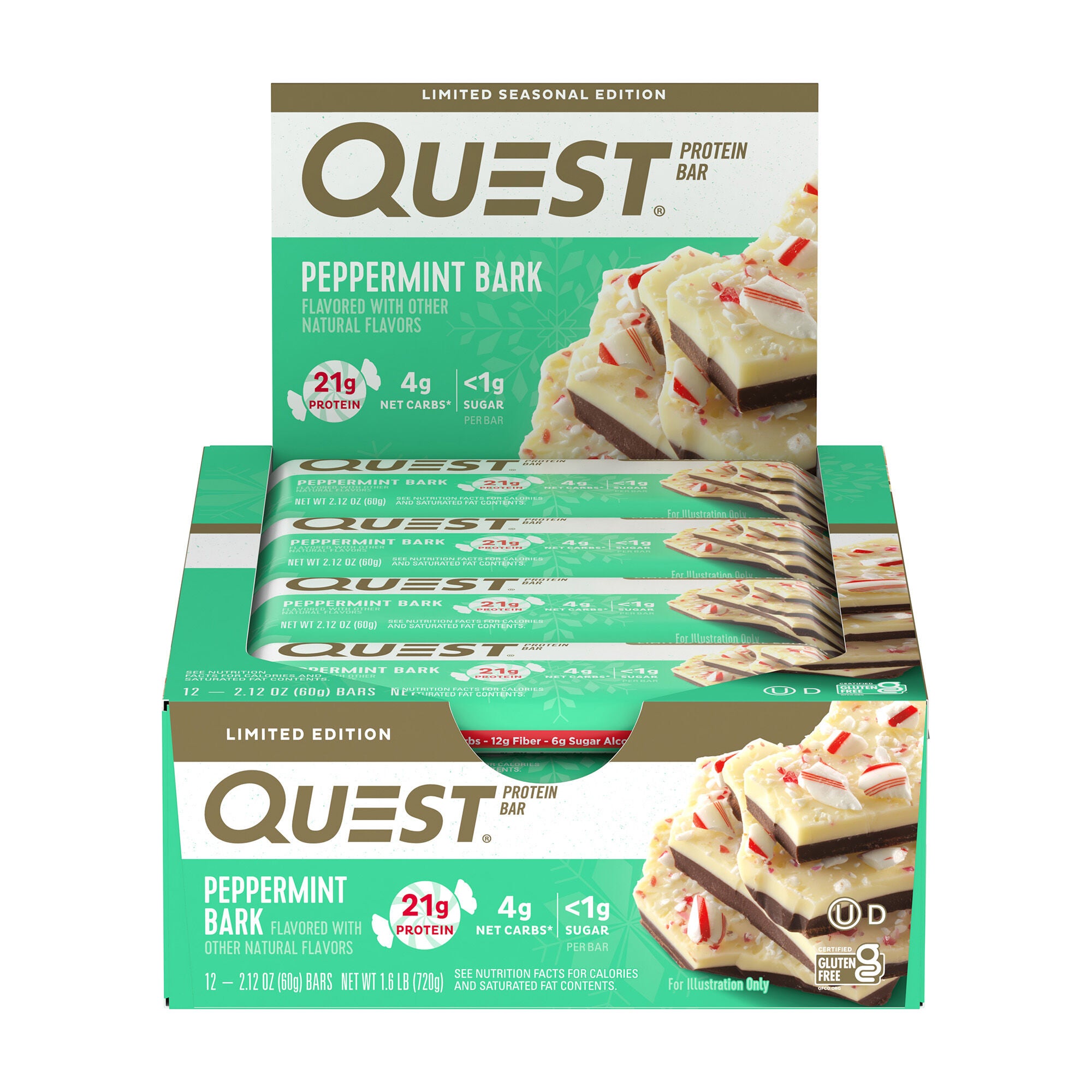 Protein Bar - Peppermint Bark (12 Bars) Peppermint Bark | GNC